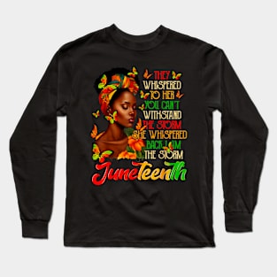 Juneteenth Afro American Black Women Black History Month Long Sleeve T-Shirt